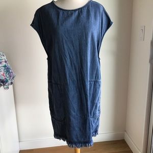 &denim H&M Denim Shift Dress Pockets Sz 6